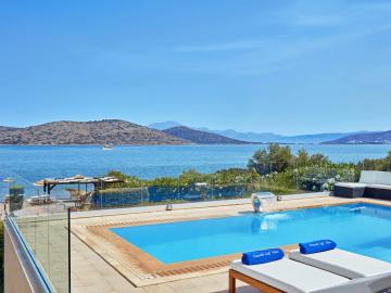 CreteTravel,East Crete,Elounda Seafront Villa With Heated Pool